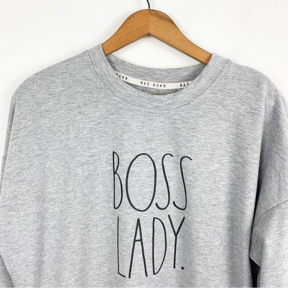 RAE DUNN Boss Lady Gray Crewneck Sweatshirt Sz S - Picture 3 of 6